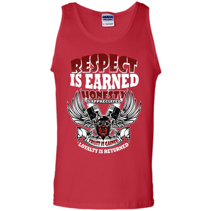 Motor T-shirt Trust Is Gained Loyalty Is Returned Red