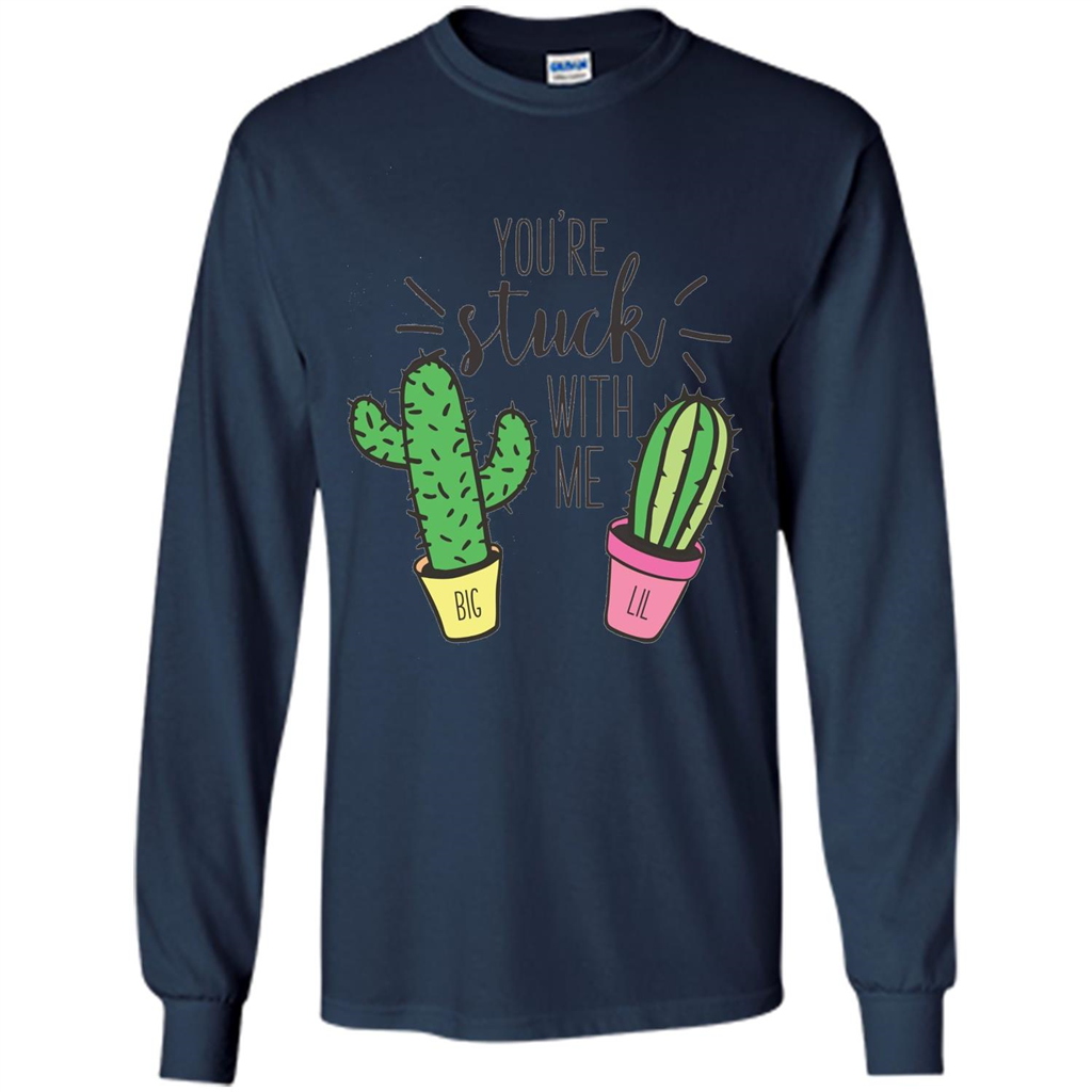 You're Stuck With Me Cactus Big Little T-shirt Navy