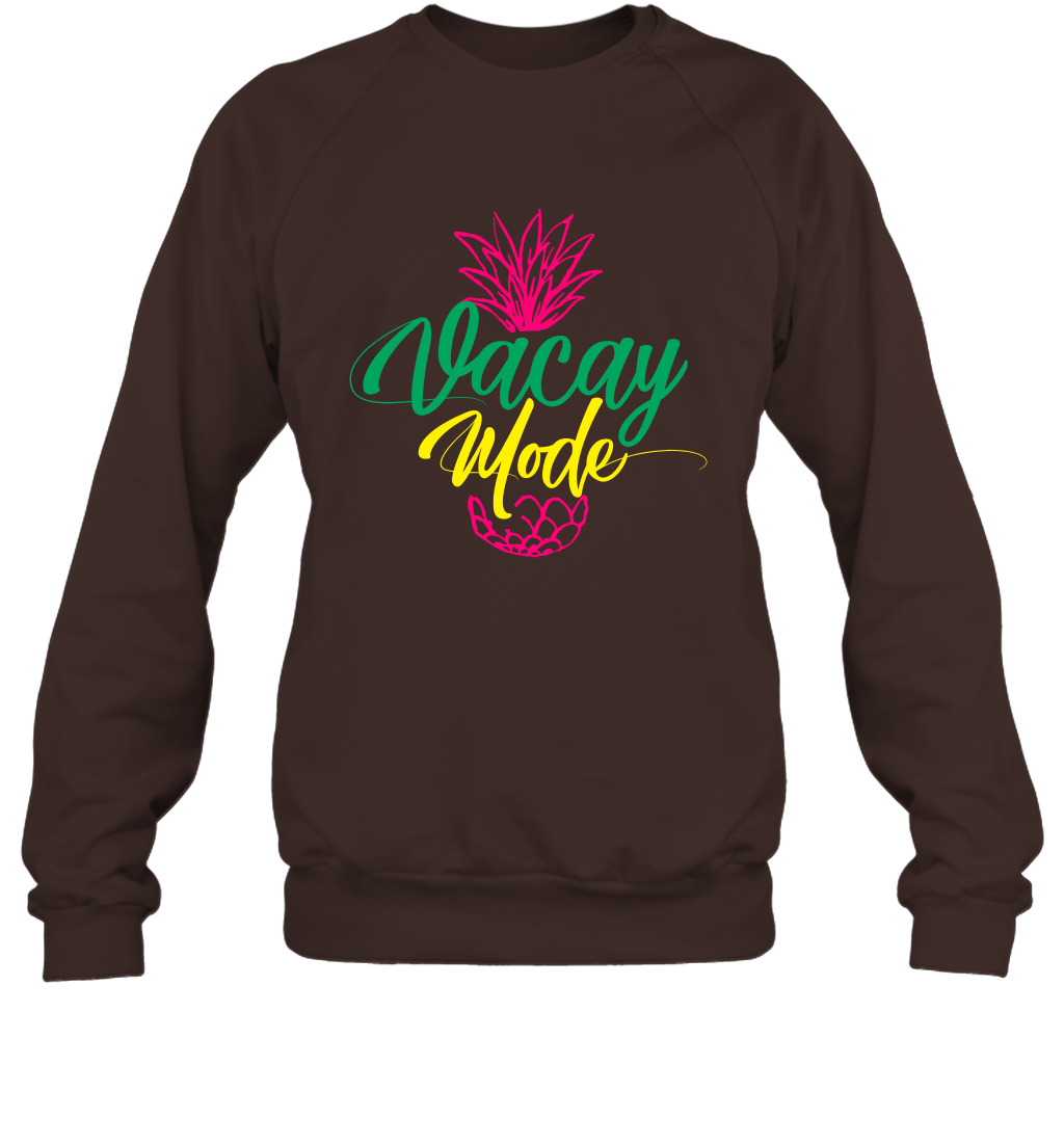Vacay Mode Pineapple Summer Vacation Holiday Shirt Sweatshirt Sweatshirt Dark Chocolate