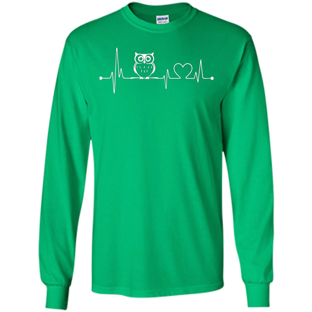Heartbeat Owl T-shirt Love Owl T-shirt Irish Green
