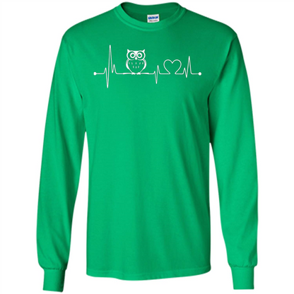 Heartbeat Owl T-shirt Love Owl T-shirt Irish Green