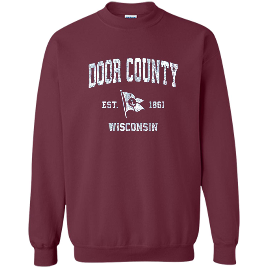 Door County Wisconsin WI Est 1861 T-shirt Maroon