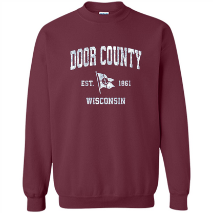 Door County Wisconsin WI Est 1861 T-shirt Maroon
