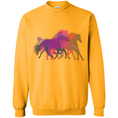 Beautiful Shadow Horses T-shirt Gold