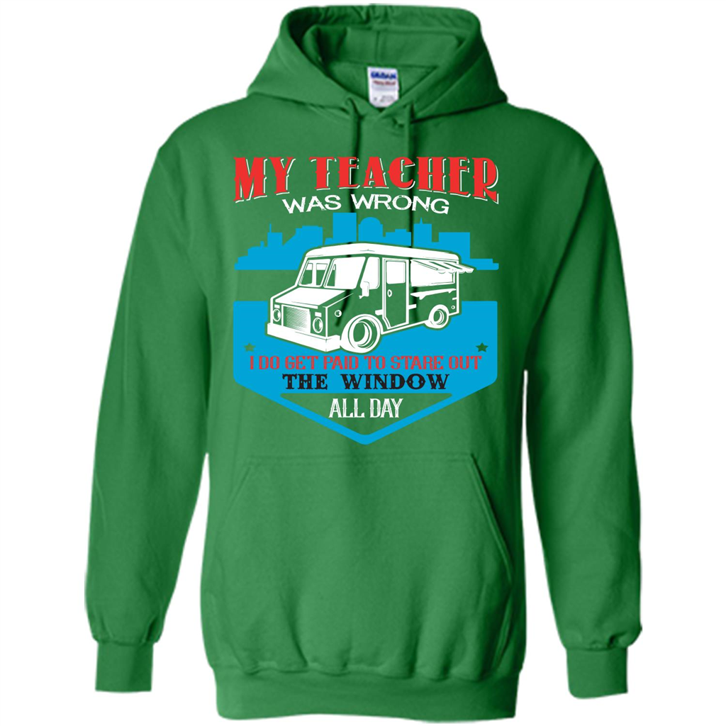 Ice Cream Car T-shirt I Do Get Paid To Stare Out The Window All Day Irish Green