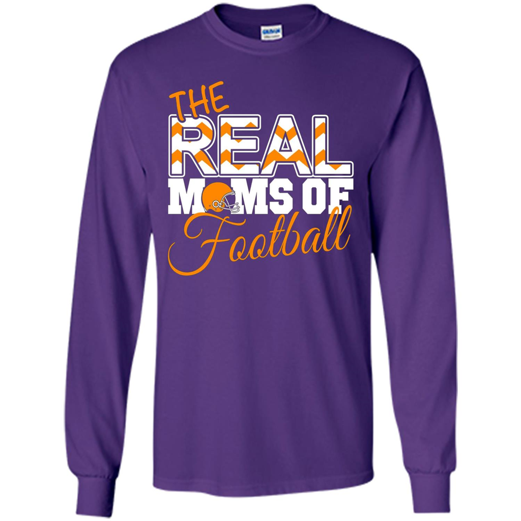 Real Moms of Football T-shirt Orange Football Mom T-Shirt Purple