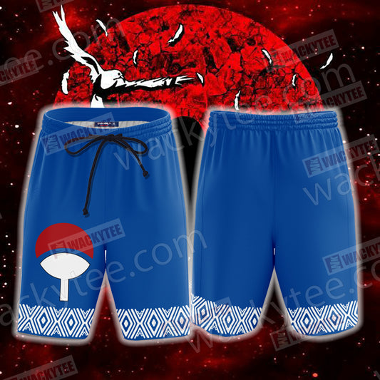 Naruto Uchiha Clan Symbol 3D Beach Shorts