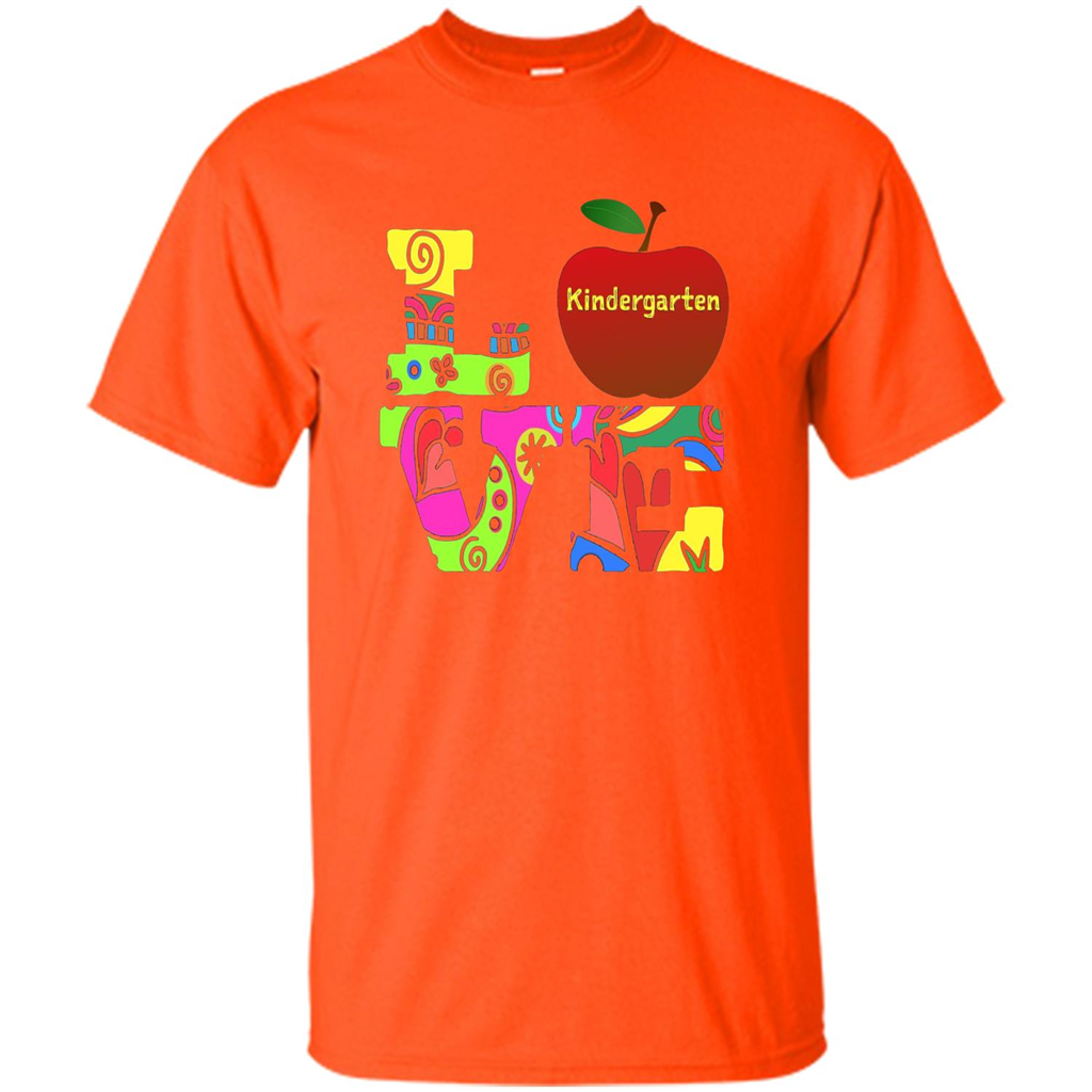 Kindergarten LOVE T-shirt School Day T-shirt Orange