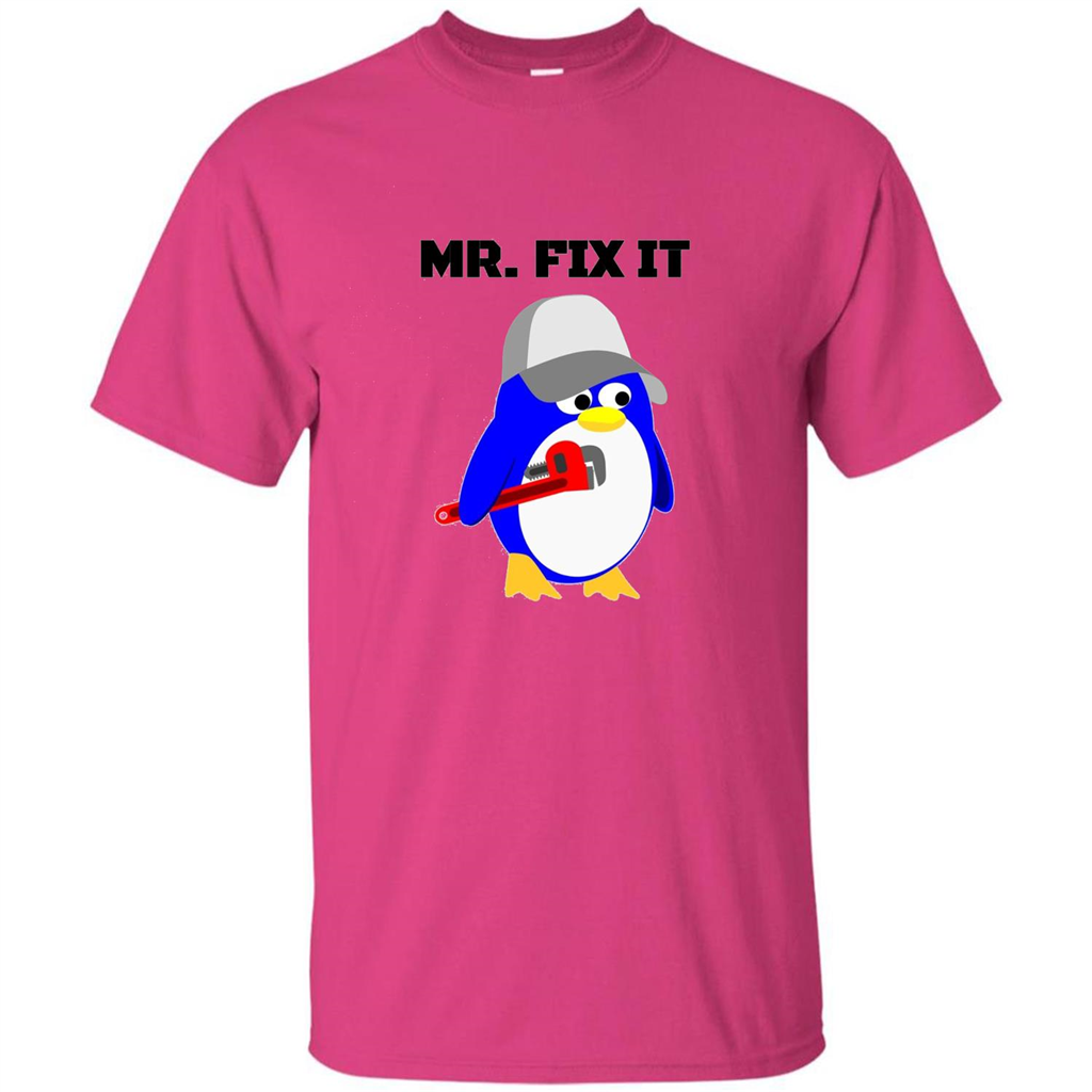 Mr. Fix it Penguin T-shirt Heliconia
