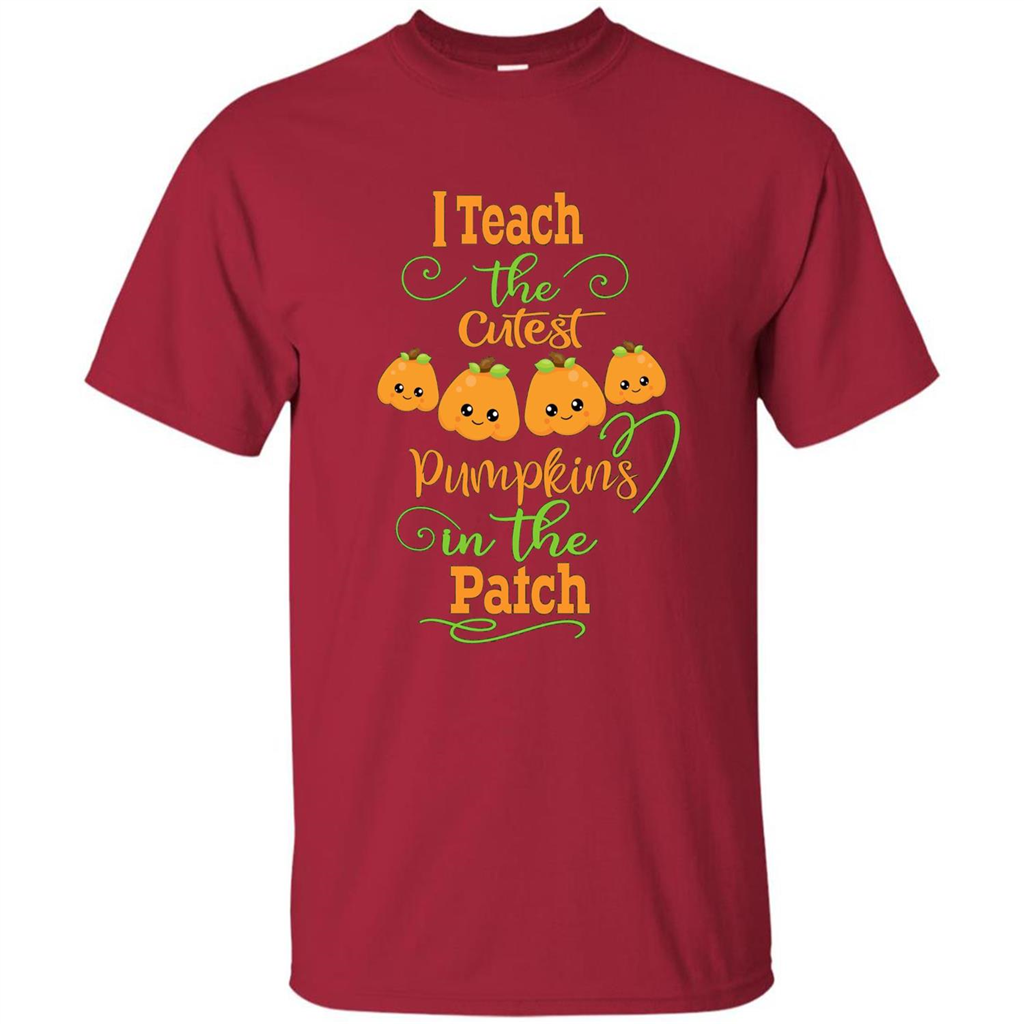 Halloween Teachers T-Shirt I Teach The Cutest Pumpkins In The Patch Cardinal
