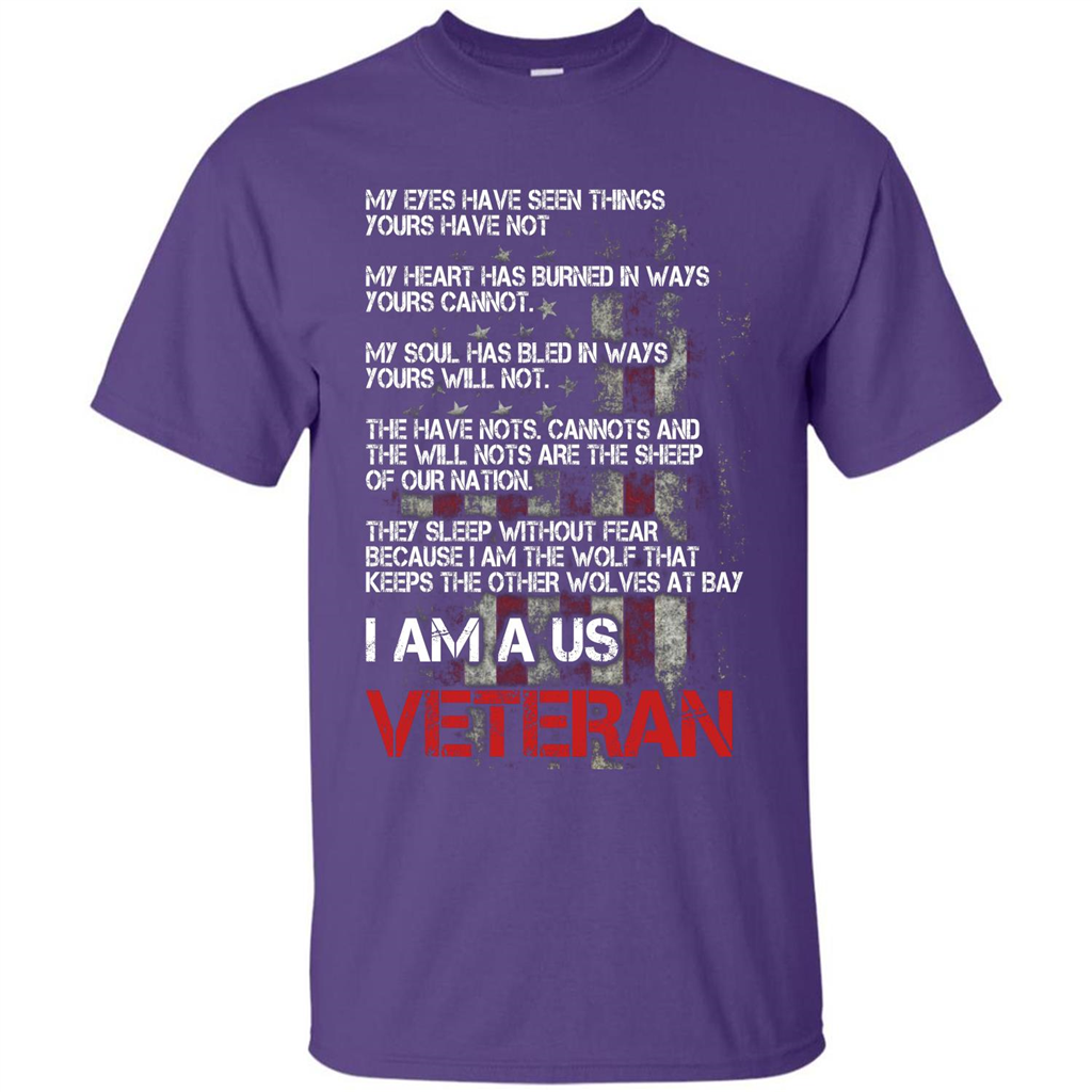 Military T-shirt I Am A Us Veteran T-shirt Purple