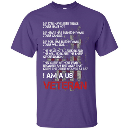 Military T-shirt I Am A Us Veteran T-shirt Purple