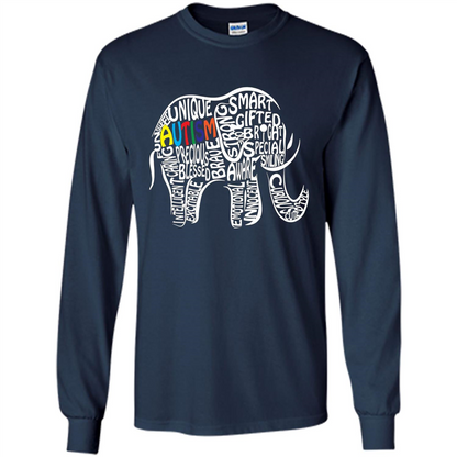 Autism Awareness Elephant T-shirt Navy