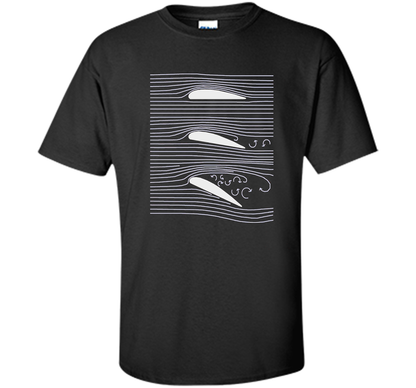 Airplane Wing T-shirt Aerospace Airfoil Stall Diagram Black