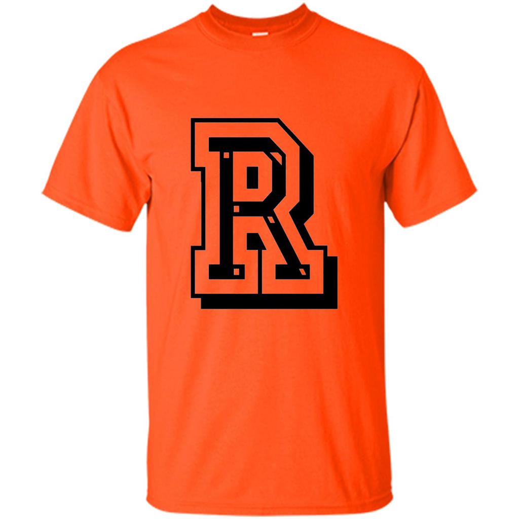 Letter R Initial T-Shirt for Names or Spelling Words Orange