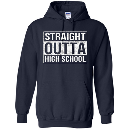 Funny High School Graduation T-shirt Straight Outta High School Navy