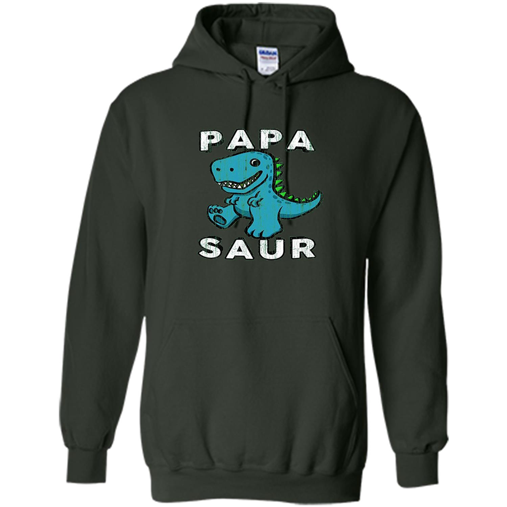 Fathers Day T-shirtt Papa Saur Forest Green