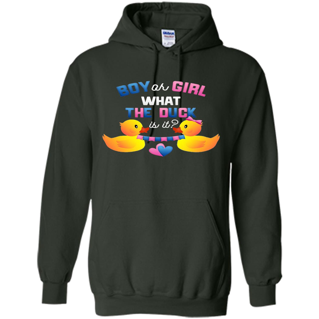 Boy Or Girl What The Duck Is It T-Shirt Gender Reveal Party T-Shirts Forest Green