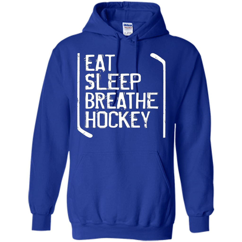 Funny Hockey T-shirt Eat Sleep Breathe Hockey T-Shirt Royal