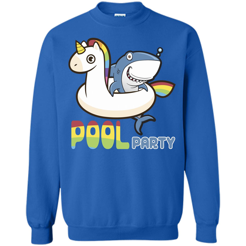 Pool Party T-shirt Unicorn Float Funny Shark Royal