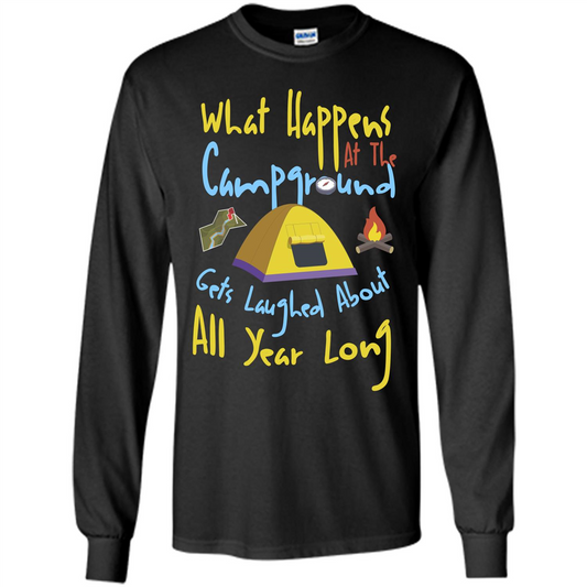 Camping T-shirtWhat Happens At The Campground T-shirt Black