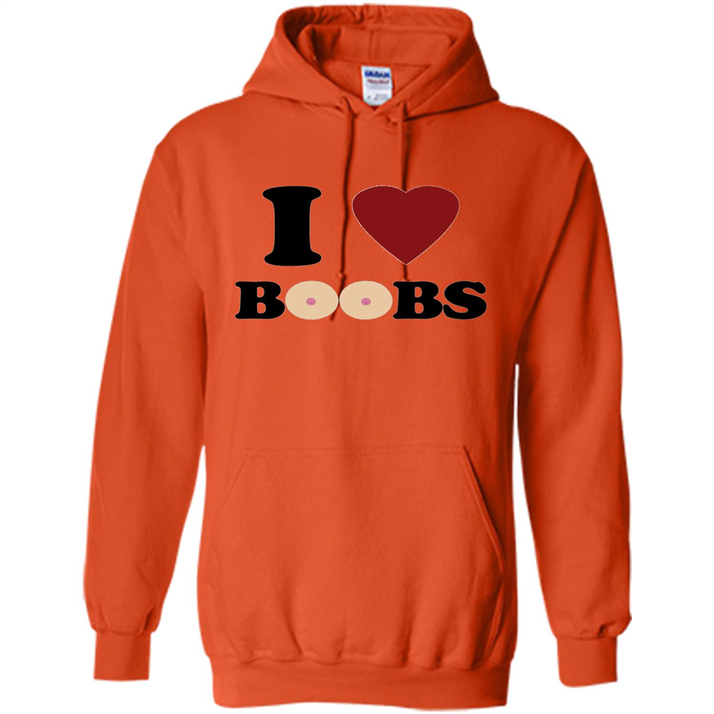 I Love Boobs T-shirt Orange