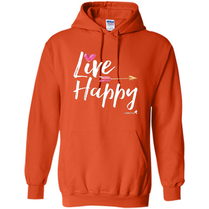 Inspirational Motivational Uplifting T-shirt Live Happy Orange