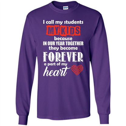 Teacher T-shirt I Call My Students My Kids T-shirt Purple