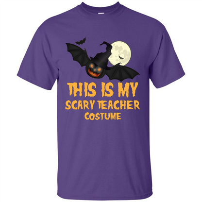 Funny Halloween Teacher T-shirt This is My Scary Teacher Costume Purple