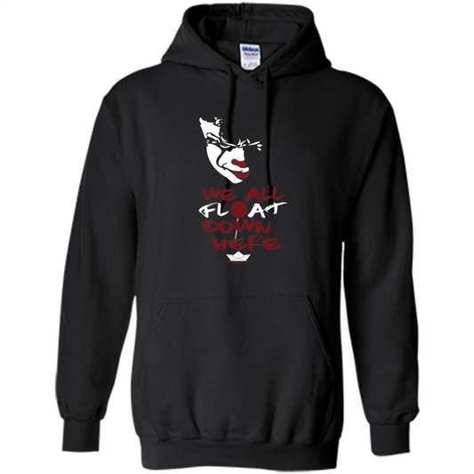 Scary Halloween T-shirt We All Float Down Here Black