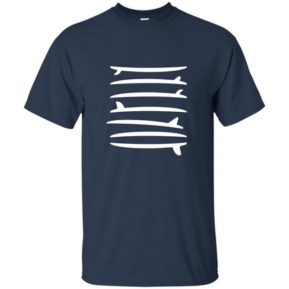 Surfing T-shirt The Longboard Single Fin Surfer T-shirt Navy
