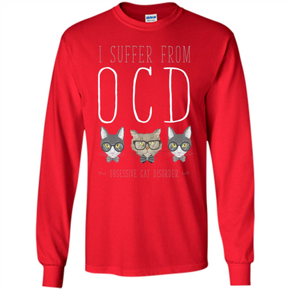 Cat Lover. I Suffer From OCD ( Obsessive Cat Disorder ) T-shirt Red