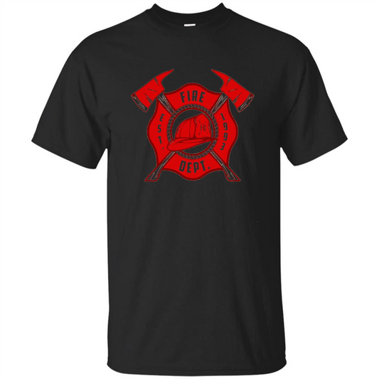 Fire Department Est 1993 T-shirt Black