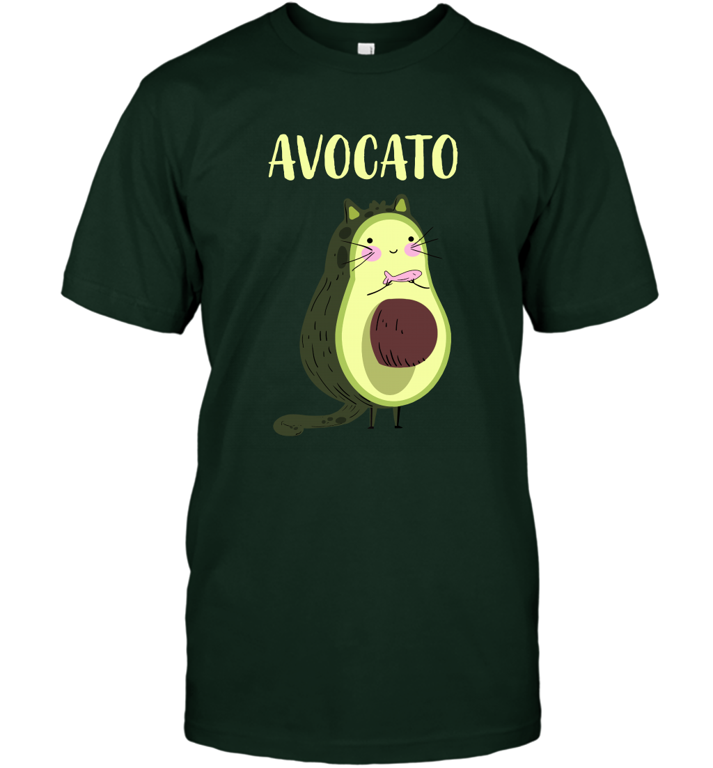 Avocato Avocado Cat Kitten Shirt T-Shirt T-Shirt Forest Green