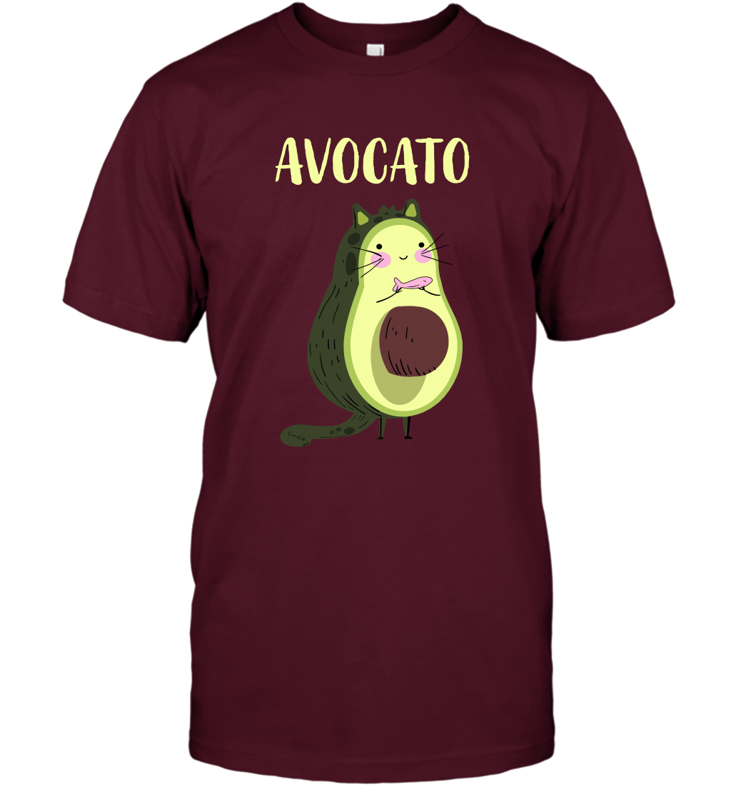 Avocato Avocado Cat Kitten Shirt T-Shirt T-Shirt Maroon