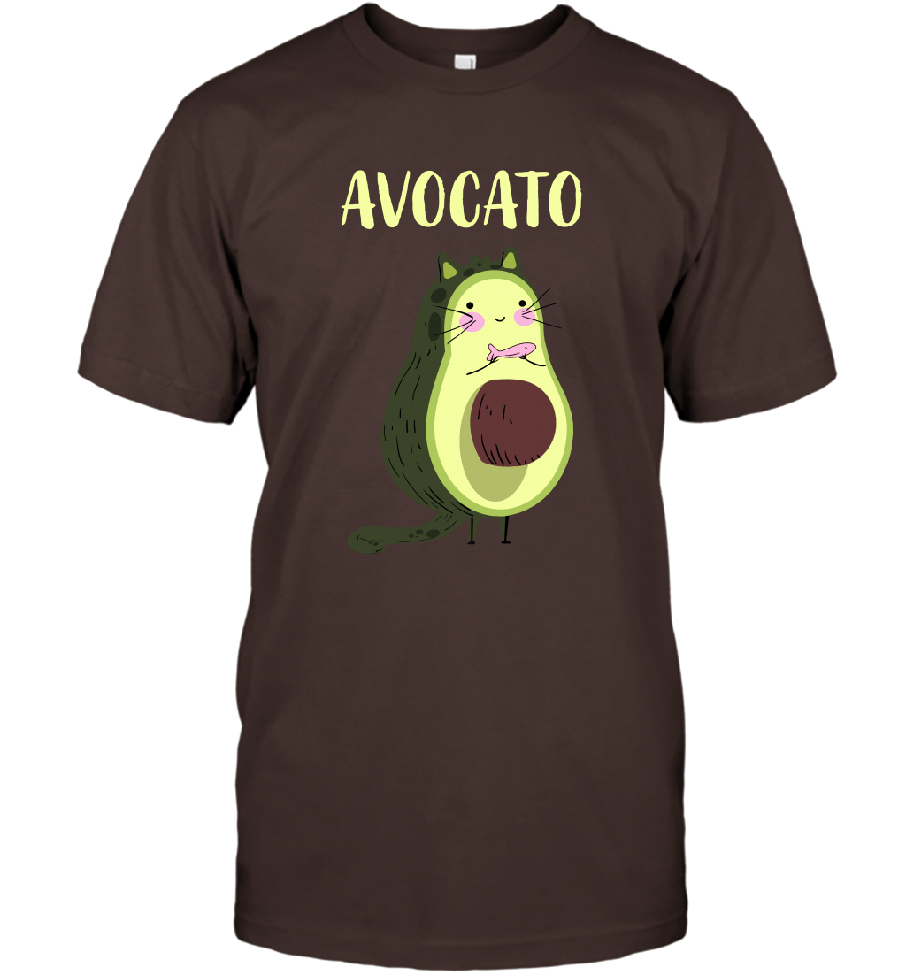 Avocato Avocado Cat Kitten Shirt T-Shirt T-Shirt Dark Chocolate