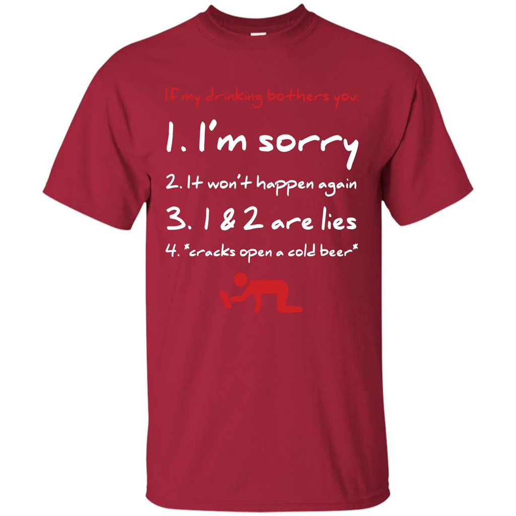 Beer T-shirt If My Drinking Bothers You T-shirt Cardinal