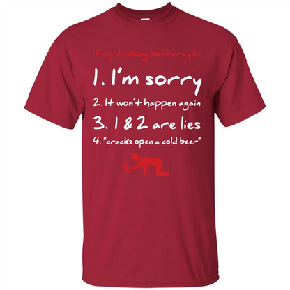 Beer T-shirt If My Drinking Bothers You T-shirt Cardinal
