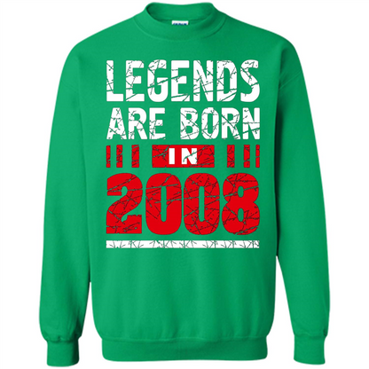Birthday Gift T-shirt Legends Are Born In 2008 T-shirt Irish Green