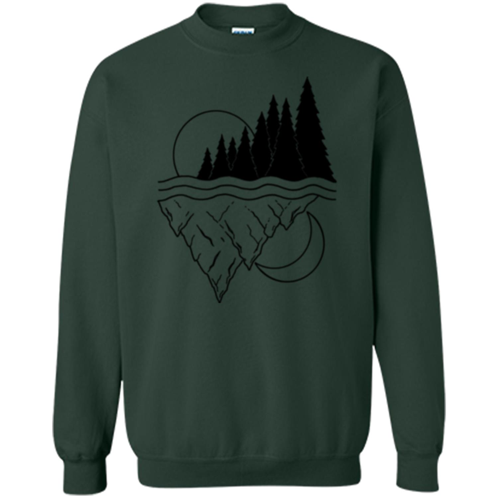 Nature Merged Moon And Sun T-shirt Forest Green