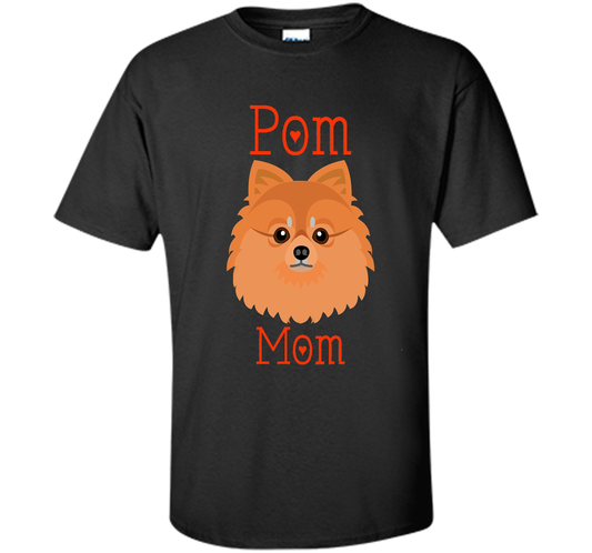 Pom Mom Pomeranian Dog Funny Shirt cool shirt Black