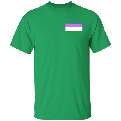 LGBTQ T-shirt Genderqueer Pocket Flag T-shirt Irish Green