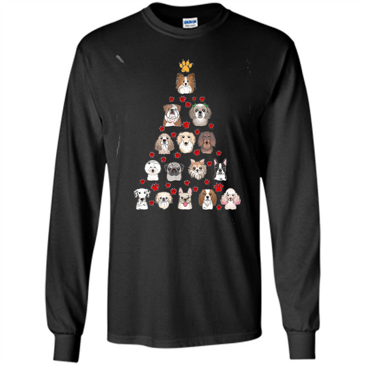Dog Lover T-shirt Christimas Tree For Dog Lover T-shirt Black