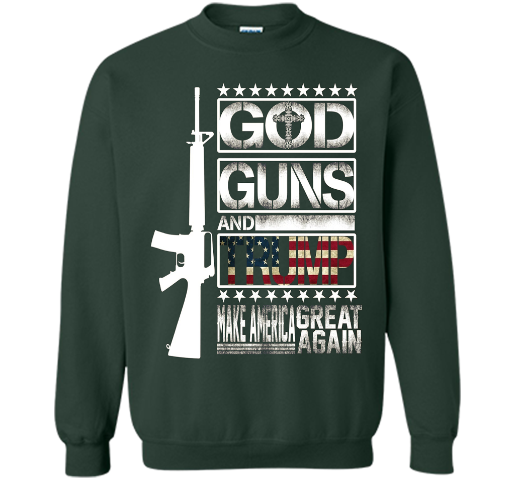 GOD Guns &amp; Trump 2nd Amendment T-Shirt shirt Forest Green