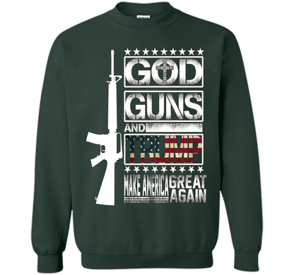 GOD Guns &amp; Trump 2nd Amendment T-Shirt shirt Forest Green