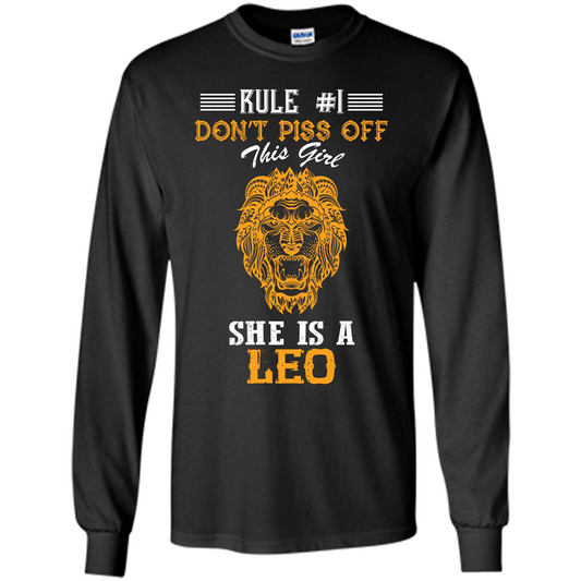 Leo T-shirt Rule Dont Piss Off This Girl T-shirt Black
