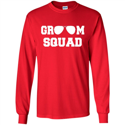 Cool Groom Squad T-Shirt Wedding Party Gift Shirt Red