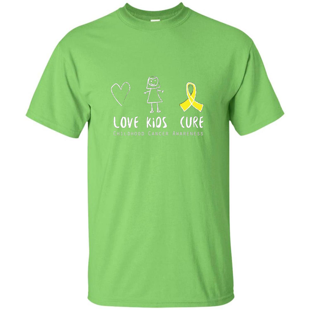 Love Kids Cure Childhood Cancer Awareness T-shirt Lime