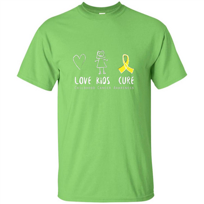 Love Kids Cure Childhood Cancer Awareness T-shirt Lime