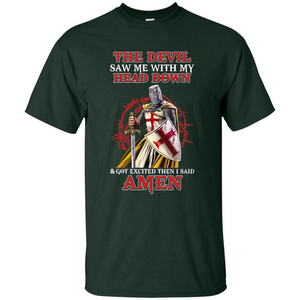 Knight Templar T-Shirt The Devil Saw Me My Head Down